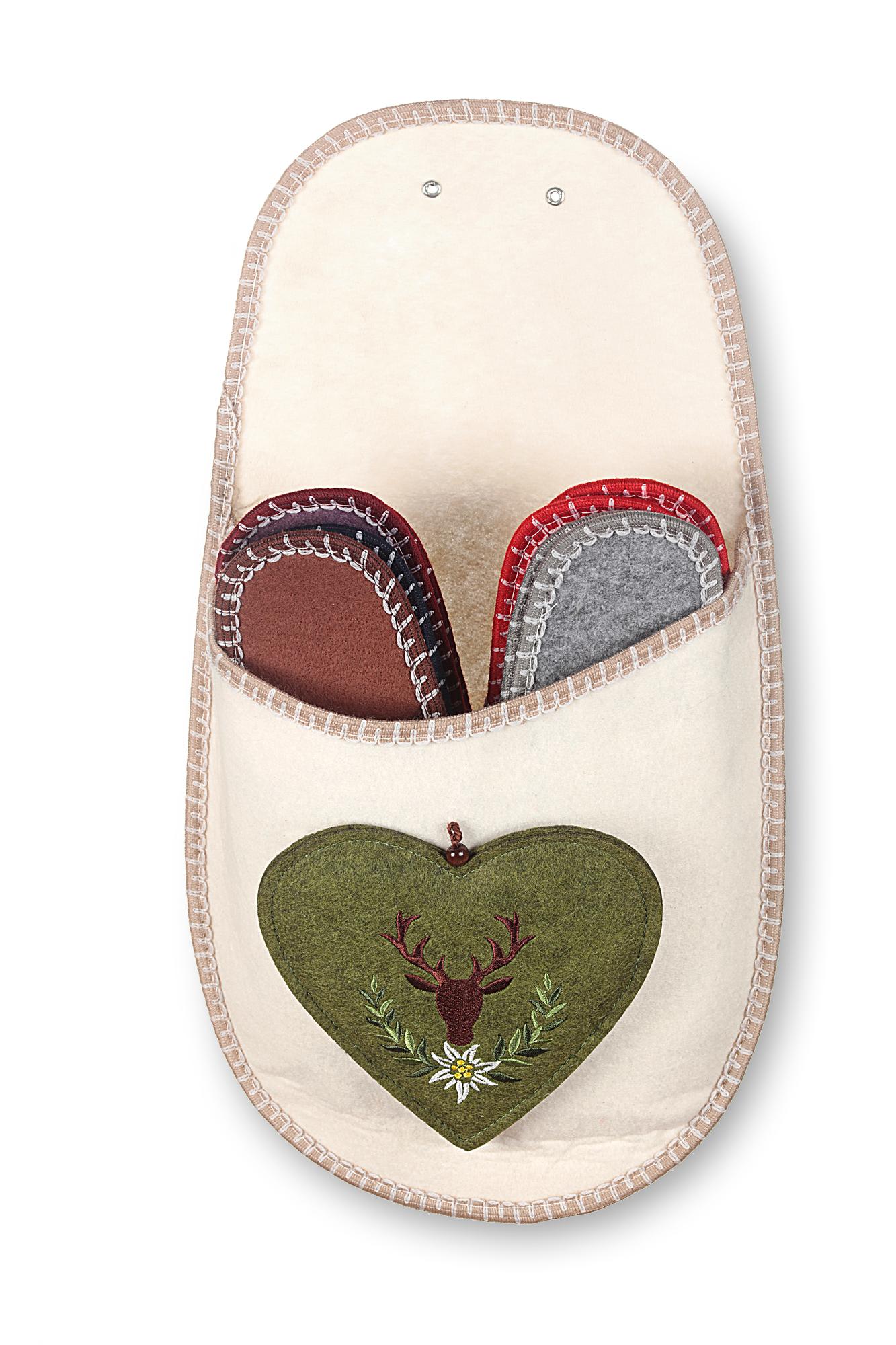 Finished embroidered pouch with floral motif